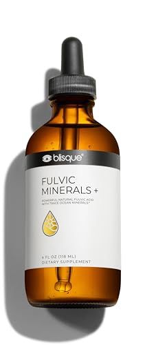 Blisque - Natural Trace Mineral Drops Supplement with Fulvic Acid and Humic Acid for Detox, Cleanse, Immune Support, Brain Booster, Alkaline Hydration, and Energy Contains Electrolytes 4 Ounce