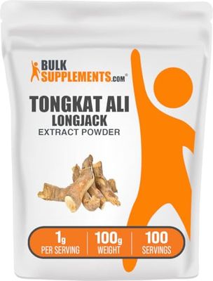 BulkSupplements.com Longjack Extract Powder - Tongkat Ali Extract, Longjack Tongkat Ali Powder - Tongkat Ali for Men Women, Gluten Free - 1000mg per Serving, 100g (3.5 oz) (Pack of 1)