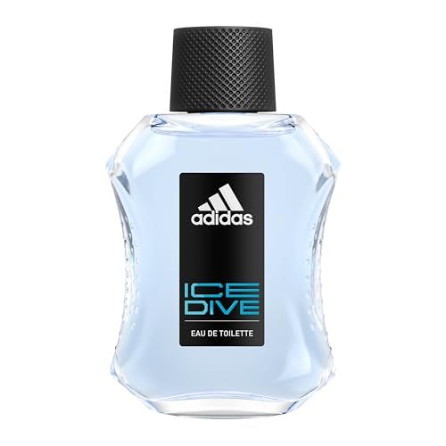 Adidas Ice Dive Eau de Toilette 3.3 fl oz (Pack of 1), Notes of Lavender, Sandalwood, and Vanilla, Men&#39;s Fragrance, Long Lasting, Sporty Fragrance, Travel Size