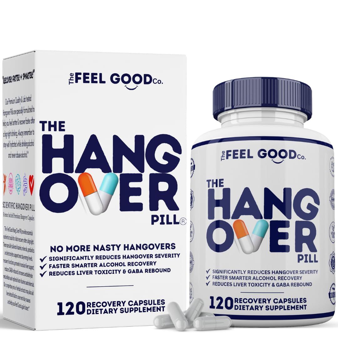 The Feel Good Co. for After Alcohol Hangover Wellness Morning After Relief, Electrolytes, Minerals, Targeted Vitamins B6 B9 B12, Assists with Nausea Energy, Men Women, Lasts 20 Drinking Sessions