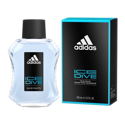 Adidas Ice Dive Eau de Toilette 3.3 fl oz (Pack of 1), Notes of Lavender, Sandalwood, and Vanilla, Men's Fragrance, Long Lasting, Sporty Fragrance, Travel Size
