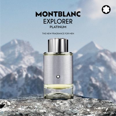 MONTBLANC Explorer Platinum Eau de Parfum - Long Lasting Fragrance with notes of Violet Leaf, Clary Sage Cedarwood - Woody Ambery - 3.3 fl. oz.