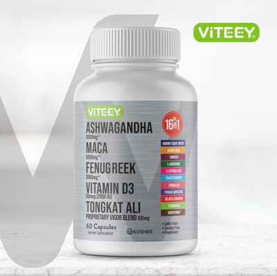 Ashwagandha 5000mg, Black Maca Root 5000mg, Fenugreek 3000mg, Vitamin D3 2,000 IU with Tongkat Ali Proprietary Vigor Blend 100mg - Calm, Relax, Mood Support for Women Men - 60 Capsules