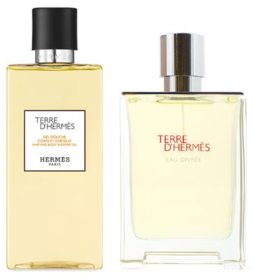 Hermes Terre D&#39;hermes 2-Piece Gift Set, (3.4 Oz Eau Givree Eau De Parfum Spray 2.7 Oz Terre D&#39;hermes Hair and Body Shower Gel)