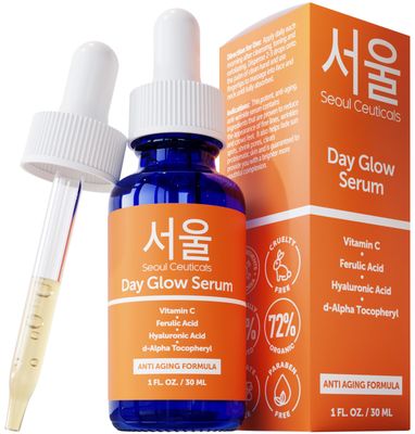 SeoulCeuticals Korean Skin Care 20 Vitamin C Hyaluronic Acid Serum CE Ferulic Acid - Potent Anti Aging, Anti Wrinkle Korean Beauty 1oz