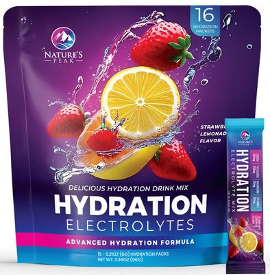 Liquid Replenisher Daily Electrolyte Drink Mix - Hydration Packets with 6 Electrolytes Minerals, Keto Friendly Pack, Vegan, Nature&#39;s Non-GMO Sugar-Free Electrolyte Powder - 16 Stickpack Servings