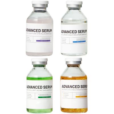 BRUN Advance Microneedling Korean Serum - 4 Different Booster Ampule Kit for Face and Body Including (AC SC SD HY Control Serums) - Use with or without Dr Pen