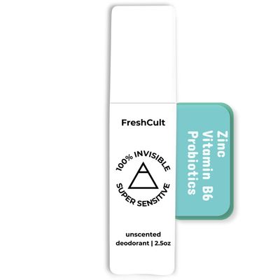 Unscented FreshCult Deodorant Spray - Nourishes Skin - Senstive Skin - Stress Sweat Protect -Zero Stain - Aluminum-Free, Baking Soda-Free, Alcohol-Free, Fragrance-Free
