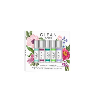CLEAN CLASSIC Eau de Parfum Rollerball Fragrance Gift Set Light, Layerable Fragrance Vegan, Phthalate-Free, Paraben-Free Travel Size