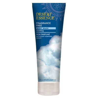Desert Essence Fragrance Free Body Wash Sensitive Skin-Friendly Plant-Based Cleanser with Organic Aloe, Green Tea Jojoba Oil - Nourishing Antioxidants - Vegan, Gluten-Free, Cruelty-Free - 8oz