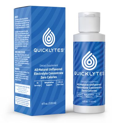 Quicklytes Electrolytes Supplement for Rapid Hydration No Calorie No Sugar Potassium, Magnesium Sodium Leg Cramp Relief 48 Servings (1 Bottle)
