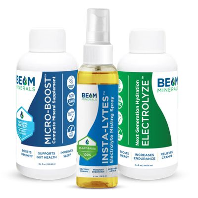 BEAM MINERALS Travel Pack Electrolyte Micronutrient Support On-The-Go Micro-Boost 2 oz, Electrolyze 2 oz Insta-Lytes 2 oz