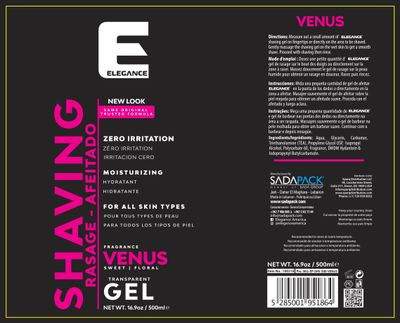 E Elegance Barber Accessories - Transparent Shaving Gel For Men Or Women, SweetFloral Venus Fragrance - The Ultimate Shaving Solution For A Smooth, Irritation-Free Experience, 16,9 Oz