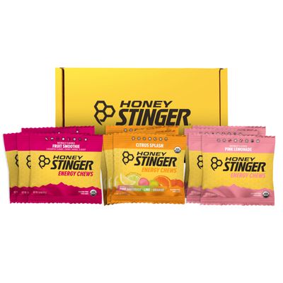 Honey Stinger Organic Energy Chew Variety Pack 4 Pack Each of Fruit Smoothie, Citrus Splash and Pink Lemonade Gluten Free Caffeine Free Energy Chews for Exercise, Endurance and Performance