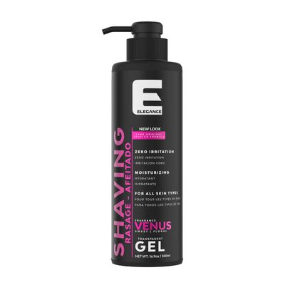 E Elegance Barber Accessories - Transparent Shaving Gel For Men Or Women, SweetFloral Venus Fragrance - The Ultimate Shaving Solution For A Smooth, Irritation-Free Experience, 16,9 Oz