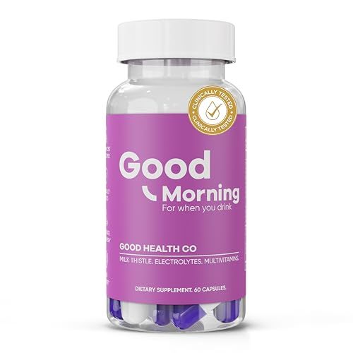 Good Morning Hangover Relief The ONLY Clinically Tested Prevention Pill After Alcohol Aid with DHM, Milk Thistle, and Electrolytes to Help You Party Smart. Cheers