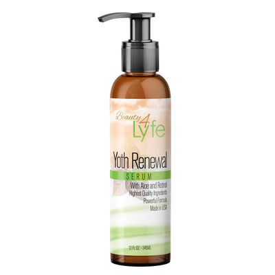 Lyfetrition Youth Renewal Serum (Skin and Face Formula) 12 fl oz Large Bottle With Aloe and Retinol