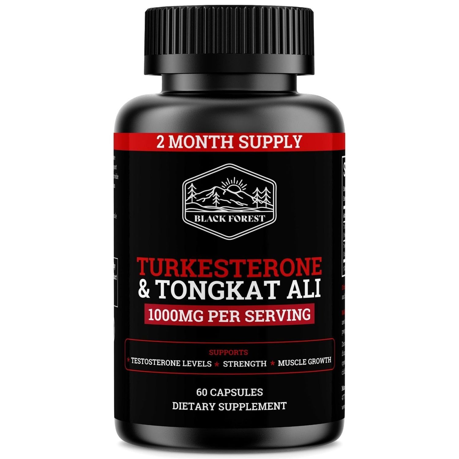 Black Forest Turkesterone Tongkat Ali Supplement 1000mg per Serving (Max Purity 95) Turkesterone Supplement for Men (Tongkat Ali for Men Longjack 2001) Similar to Tongkat Ali Fadogia Agrestis