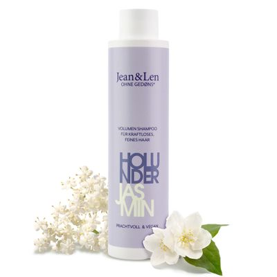 Jean Len Volume Shampoo Elderberry Jasmine, for limp and fine hair, gives volume, fruity-floral fragrance, without parabens and silicones, vegan, 10.14 Fl. Oz.