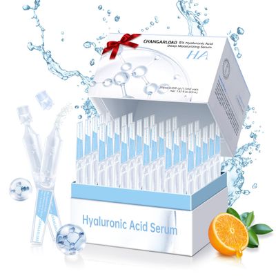 5 Hyaluronic Acid Serum Ultra-Hydrating Vials with Niacinamide,Collagen Stem Cell,Wake Nature PerfectionAntiAgingDeep HydrationCellActivation-1.5ml30Pcs Ultra Hyaluronic Acid Serum for Face