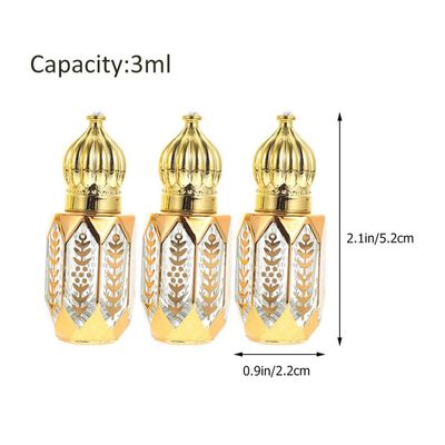 GLEAVI 12 pcs Essential Ml Mini Fragrance Exquisite Tiny Er Perfume Refillable Plastic Oil DIY Sub-ing Perfumes Balms On Golden Dispensing Gold Arabic Small for Container