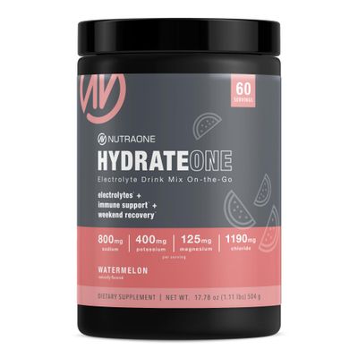 HydrateOne, Electrolyte Drink Mix On-The-Go Watermelon, 60 Servings