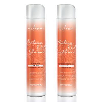 Arlena Batana Oil Shampoo and Conditioner Set - Made in USA - Promotes Hair Growth, Deep Conditioning, Nourishing Moisturizing for Silky, Healthy, Lustrous Hair - Ideal for All Hair Types