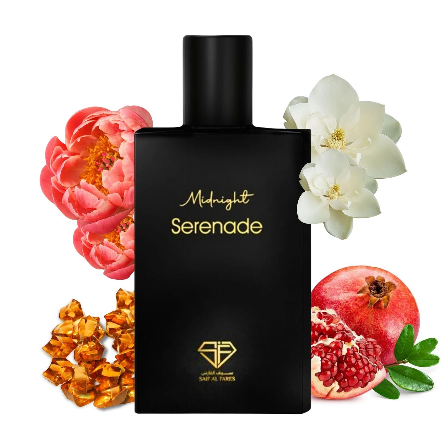 SAIF AL FARES Midnight Seranade - Exotic Perfume for Men Women Fruity Floral Musky Scents Non-Alcoholic Arabian Fragrance 1.85 Fl. Oz.