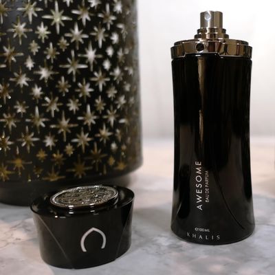 KHALIS AWESOME for Men, an Oriental Woody Cologne with Lemon, Sage, Cardamom, Cinnamon, Rosewood, Amber and Patchouli 3.4 oz