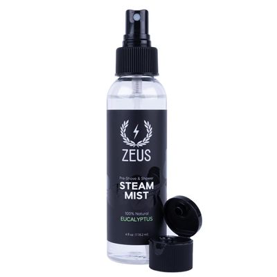 ZEUS Natural 100 Eucalyptus Essential Oil Shower Steam Mist, Aromatherapy Spray for Room, Bath, Congestion Pre-Shave, Sauna Spa Steam Mist (MADE IN USA) 4 oz.