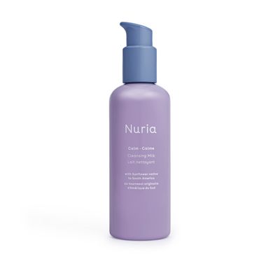 Nuria Beauty Calm Cleansing Milk with Sunflower to Gently Melt Away Makeup Impurities, Designed for Sensitive Skin 200 mL Fragrance-Free, Clean Beauty, Cruelty-Free Vegan