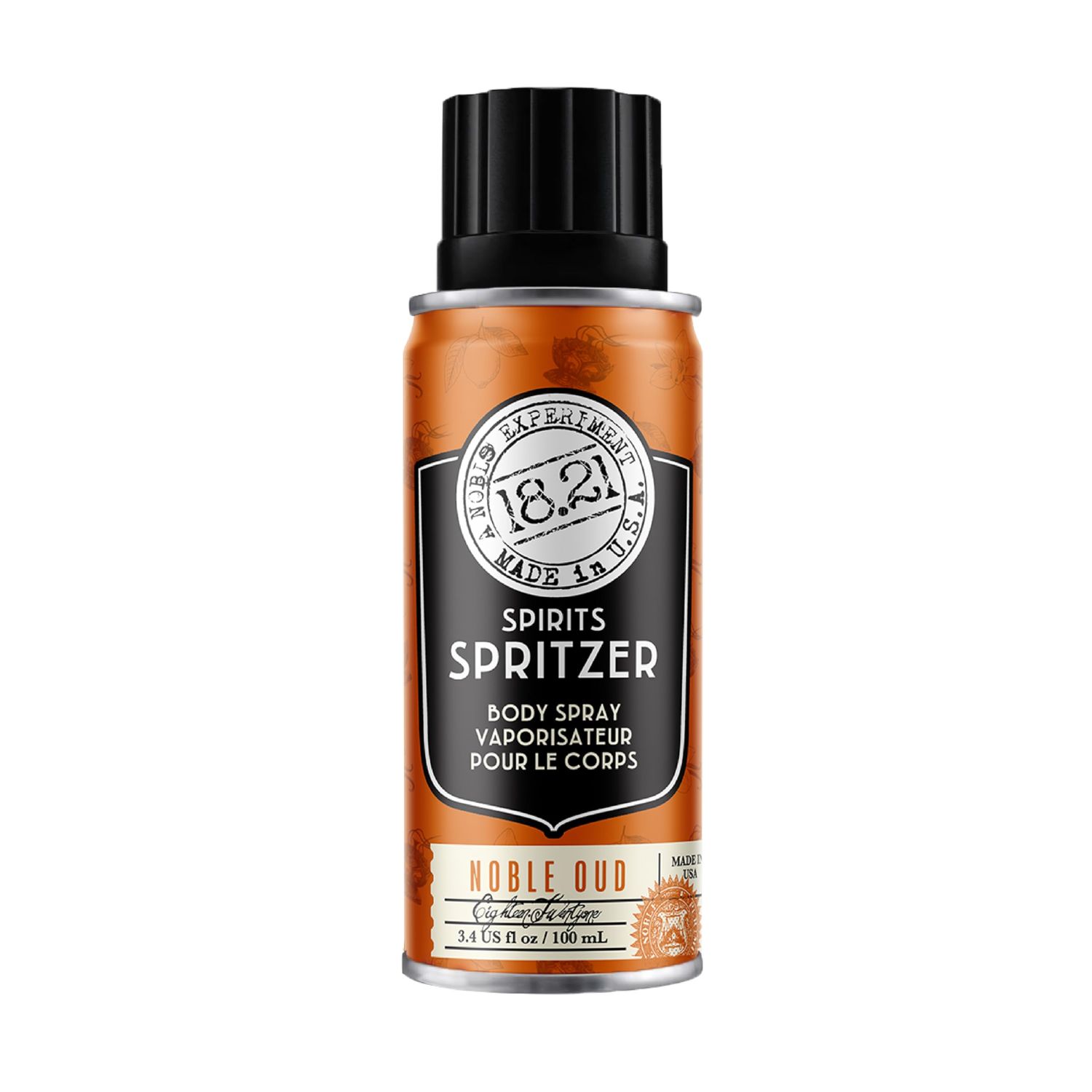 18.21 Man Made Mens Spirits Spritzer Noble Oud, 3.4 oz. - Long-Lasting All Over Body Spray with Masculine Aromatics - Gifts for Him