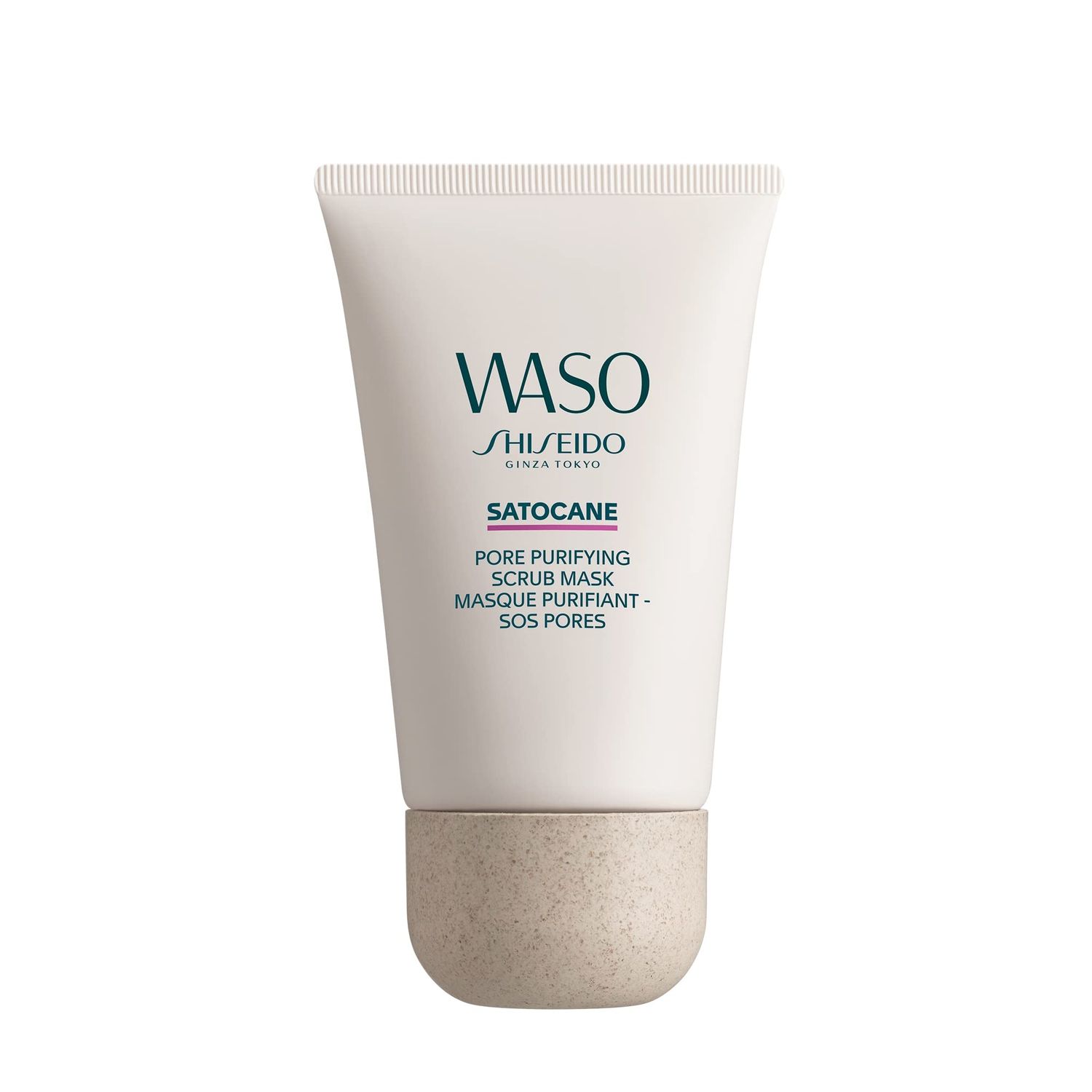Shiseido Waso SATOCANE Pore Purifying Scrub Mask - 3.3 oz - Mineral Clay Face Mask - Gently Exfoliates Visibly Minimizes Pores Blackheads - Vegan, Fragrance Free Non-Comedogenic