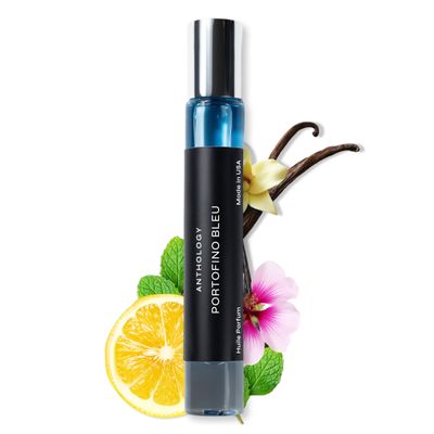 Anthology Portofino Bleu Roll on Perfume Oil 0.3 oz 9 ml Citrus, Mint Vanilla Notes Alcohol free fragrance, travel size rollerball