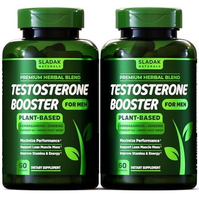 Testosterone Booster Supplement for Men - Male Enhancing Test Boost - Ashwagandha, L-Arginine, Tongkat Ali, Tribulus More - Workout, Build Muscle, Strength, Energy Performance - 2 Month Supply