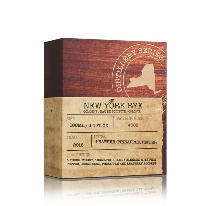 Distillery Series New York Rye Eau de Toilette, Cologne for Men, 3.4 Oz