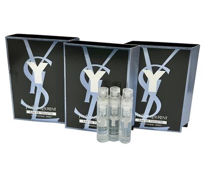 YVES SAINT LAURENT YSL Y Men Sample Perfume EDT Spray Trial Size Partially Filled Vials 1.2 ml 0.04 fl oz (set of 3)