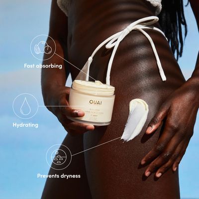 OUAI Body Cream, St. Barts - Hydrating Whipped Body Cream with Cupuau Butter, Coconut Oil and Squalane - Softens Skin and Delivers Healthy-Looking Glow - Sulfate-Free Skin Care (7.5 Oz)