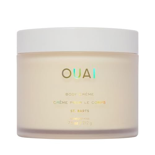 OUAI Body Cream, St. Barts - Hydrating Whipped Body Cream with Cupuau Butter, Coconut Oil and Squalane - Softens Skin and Delivers Healthy-Looking Glow - Sulfate-Free Skin Care (7.5 Oz)
