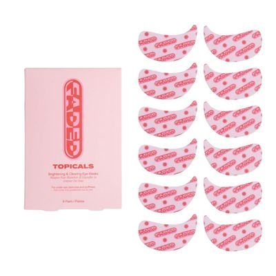 Topicals Faded Brightening Under Eye Masks Patches to Depuff, Hydrate, Brighten and Cool Reduce Dark Circles and Fine Lines Contains Kojic Acid, Caffeine and Niacinamide (Set of 6)