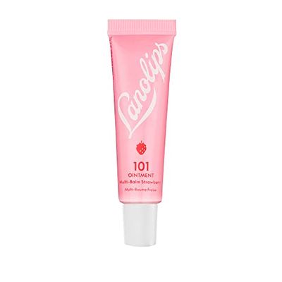 Lanolips 101 Ointment - Lanolin Lip Balm for Smooth, Hydrated Healthy Lips - Multipurpose Lip Ointment with Lanolin Oil for Dry Lips, Cuticles More - Strawberry (0.52 oz)