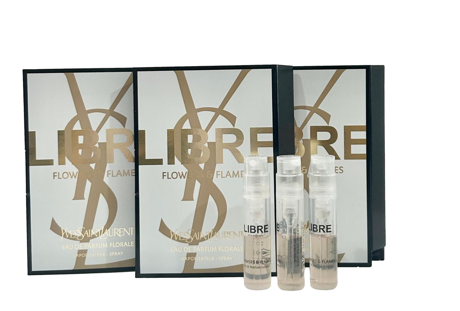 YVES SAINT LAURENT YSL Libre FLOWERS FLAMES EDP Sample Women Perfume 1.2 ml 0.04 oz - set of 3