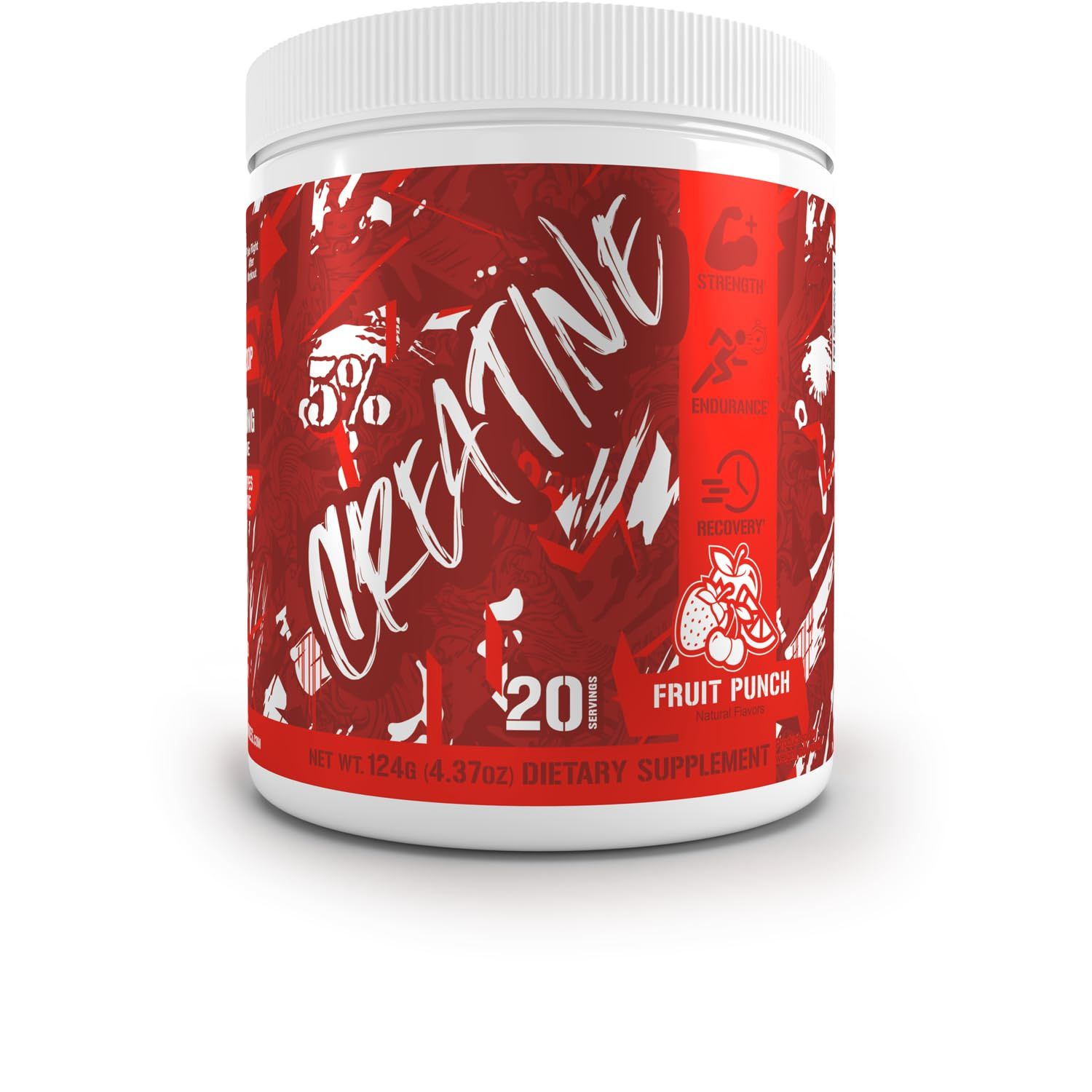 5 Nutrition Code Red Micronized Creatine Monohydrate Powder Blend Flavored Creatine for Power, Strength Endurance, Cellular Energy Cognitive Health (Fruit Punch)