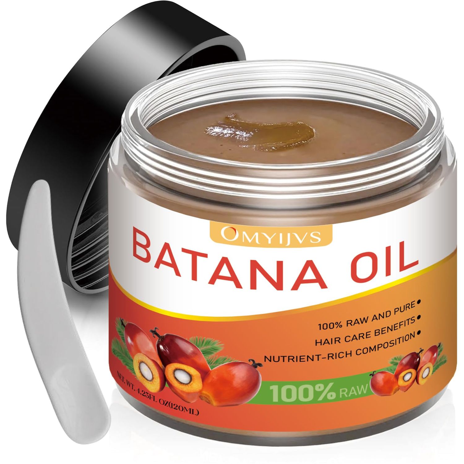 OMYIJVS Raw Batana Oil for Hair Growth 100 Pure Natural Dr. Sebi Batana Oil from Honduras - Unrefined Organic Batana Oil for Prevent Hair Loss - Enhances Hair Thickness for Women Men 4.2 OZ