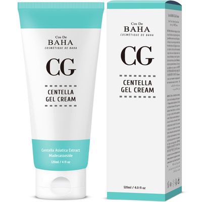 Cos De BAHA Centella Asiatica Soothing Calming Cream for FaceNeck - Cica Facial Gel Cream Lightweight Hydrate Boost Smooth, Daily Face Moisturizer, Silicone-Free, Fragrance-Free, Lotion, 4 Fl Oz