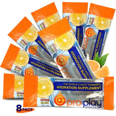 ProPlay - 8 Stick Packs Citrus Blast - Electrolyte Hydration Drink with Magnesium Zero Sugar - All Natural
