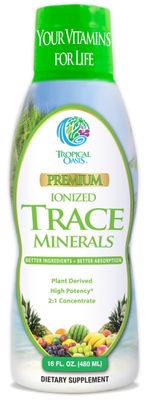 Tropical Oasis - Premium Ionized Plant Based Trace Minerals Liquid Formula- 74 essential minerals in liquid form for up to 96 Absorption - 16 oz, 32 servings