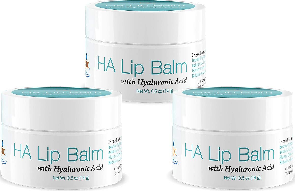 Hyalogic Episilk Hydrating Lip Balm wHyaluronic Acid 0.5oz (Pack of 3) - Natural Moisturizing HA for Plump, Healthy Lips - Gluten Fragrance Free, Unflavored - No Parabens