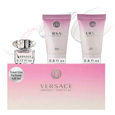 Versace Versace Bright Crystal By Versace for Women - 3 Pc Gift Set 5ml Edt Splash, 2x25ml Shower Gel, Body, 3count
