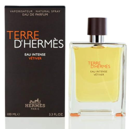 HERMES Terre D&#39;Herm Eau Intense Vetiver Eau De Parfum for Men, 3.4 Ounce
